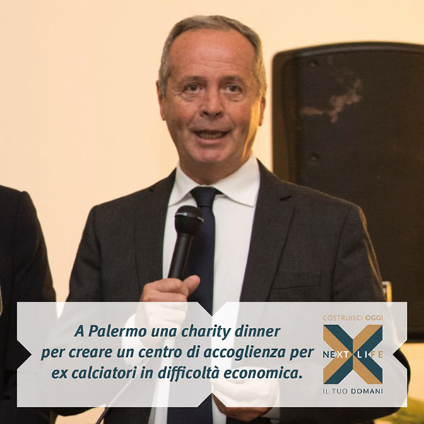 A PALERMO UNA CHARITY DINNER PER CREARE UN CENTRO DI ACCOGLIENZA PER EX CALCIATORI IN DIFFICOLTÀ ECONOMICA